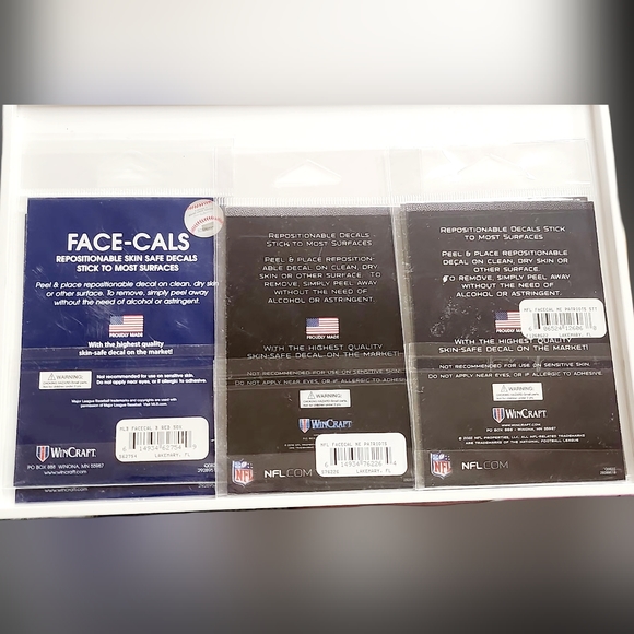 NWT SET OF 3 FACE DECALS: REDSOX & PATRIOTS FANGEAR! - Picture 12 of 12